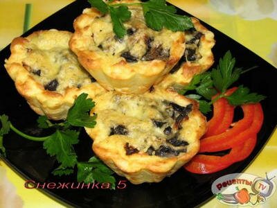 Картофельные тарталетки с грибами Картофельные тарталетки с грибами