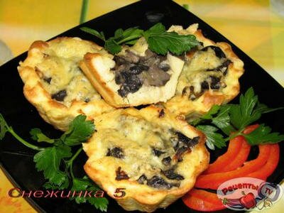 Картофельные тарталетки с грибами Картофельные тарталетки с грибами