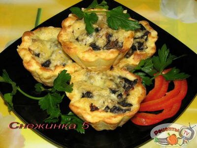 Картофельные тарталетки с грибами Картофельные тарталетки с грибами
