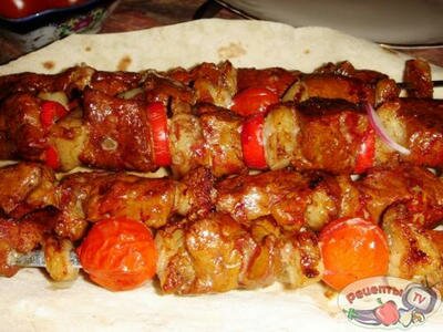 Шашлык из печени Шашлык из печени