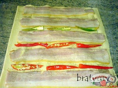 Улитки из слоёного теста с беконом Улитки из слоёного теста с беконом