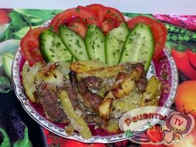 Картошечка с мясом и грибами Картошечка с мясом и грибами