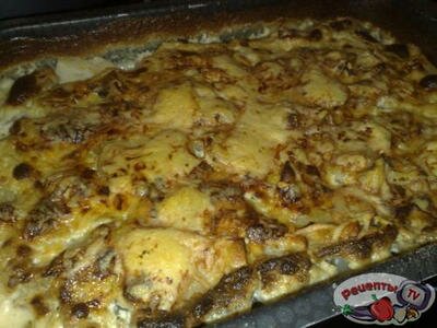 Картошка в мундире с курицей и грибами Картошка в мундире с курицей и грибами