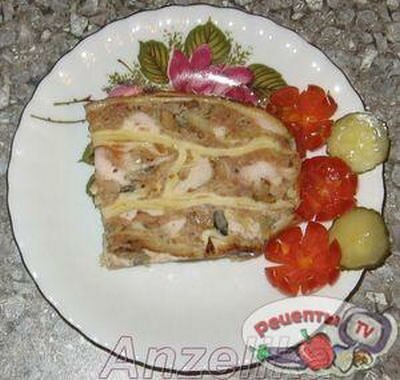 Курица, фаршированная блинами Курица, фаршированная блинами